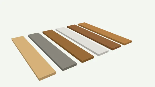 Échantillons de finitions du bois extérieur en 3D